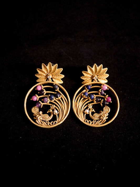 1988 Hongkong Vintage Pinkok Agate Earring