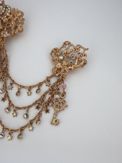 Fairytale Angle Heart Key & Lock Brooch