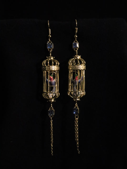 British Bill Skinner Bird Cage Drop Earring