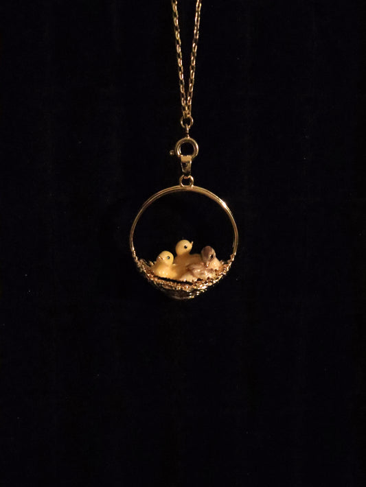 British Bill Skinner Duckling Basket Pendant